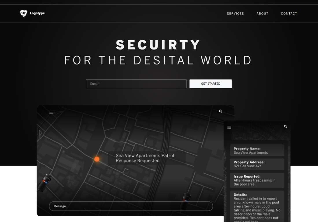 figma to html css security agency webiste