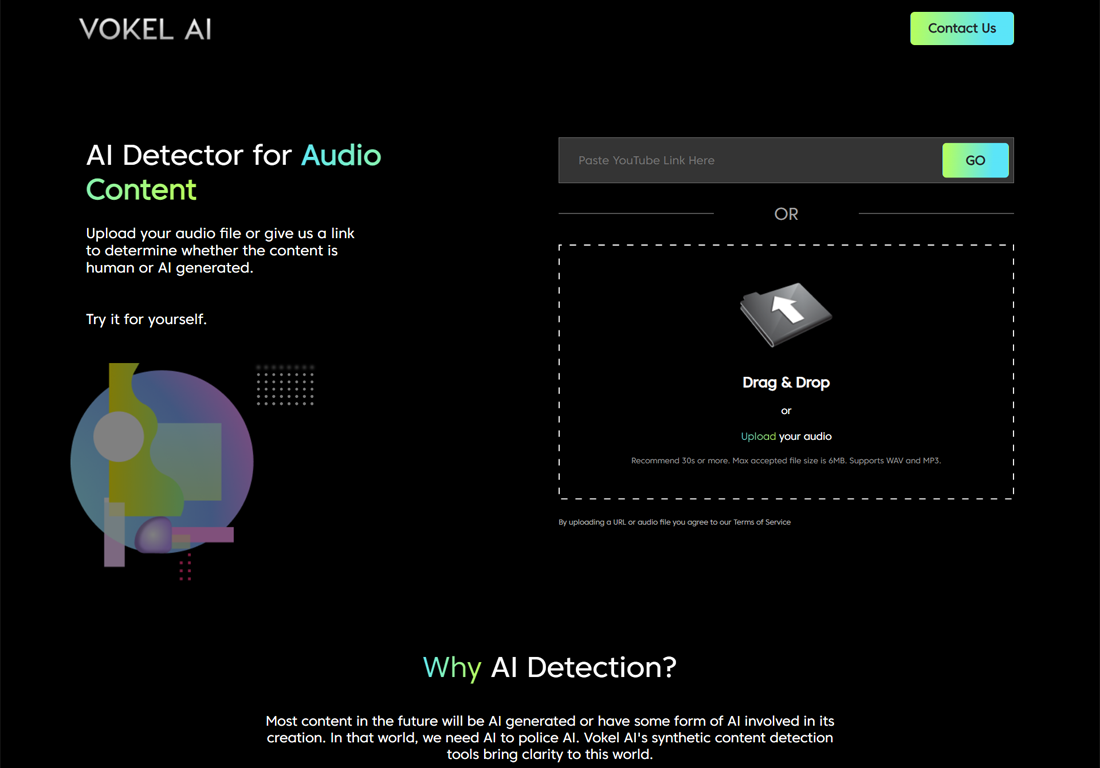 figma to html css bootstrap js for ai audio detector